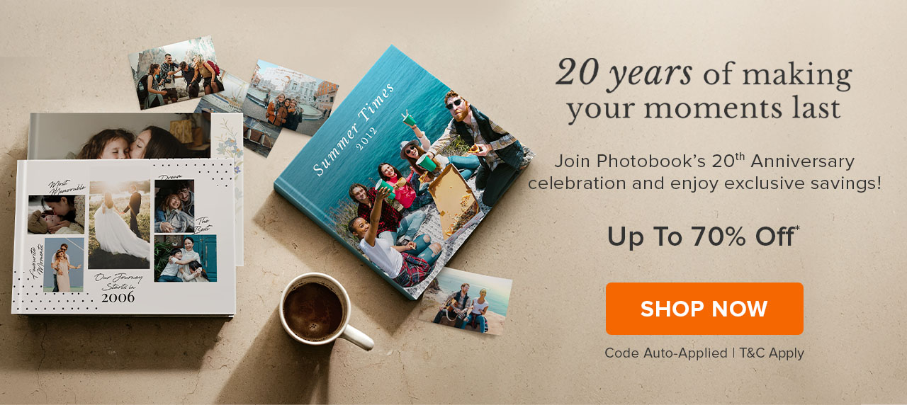 Join Photobook's 20th Anniversary | Up to 70% off*
